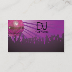 Disco Ball -DJ Business card-purple Card