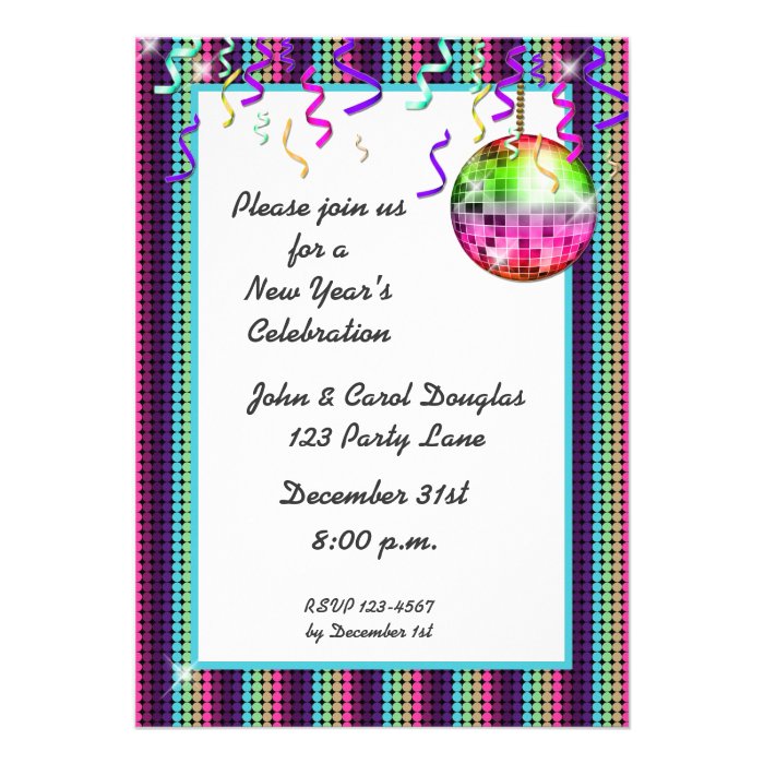 Disco Ball Dots Invitation