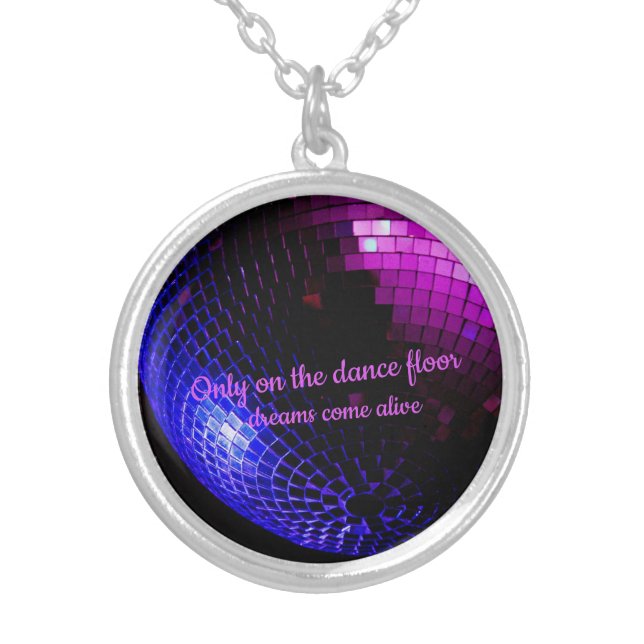 Disco Ball Dreams Silver Plated Necklace (Front)