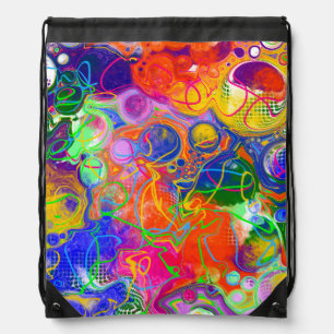 Disco Ball Electricity Fluid Art  Drawstring Bag
