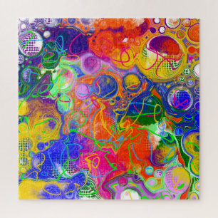 Disco Ball Electricity Fluid Art Jigsaw Puzzle