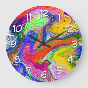 Disco Ball Electricity Fluid Art Large Clock