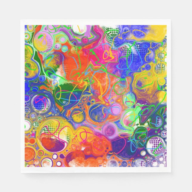 Disco Ball Electricity Fluid Art   Napkins (Front)