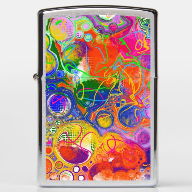 Disco Ball Electricity Fluid Art    Zippo Lighter (Front)