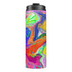 Disco Ball Electricity Marble Fluid Art Thermal Tumbler