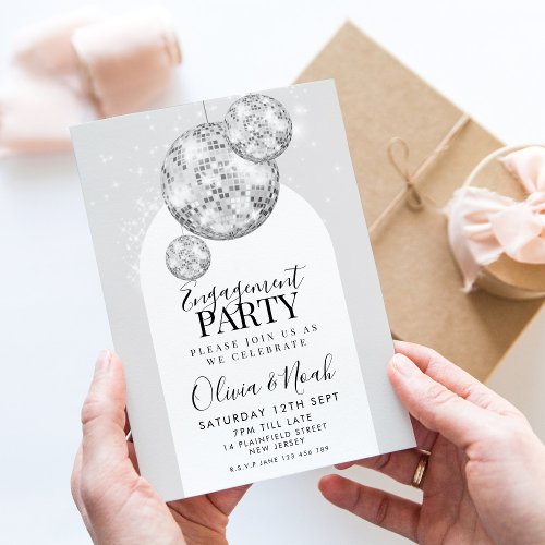 Disco Ball Engagement Party  Invitation