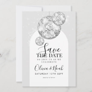 Disco Ball Engagement Party Save The Date