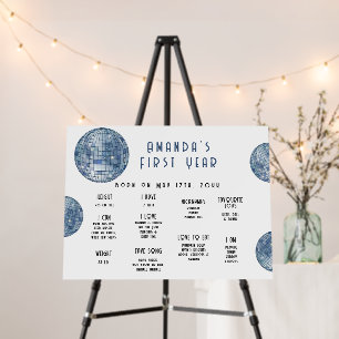 Disco ball First Birthday Milestone Birthday Foam Board