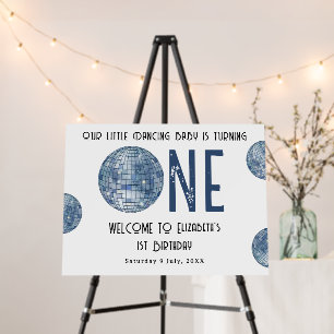 Disco Ball First Year 1st Birthday Party Foam Board