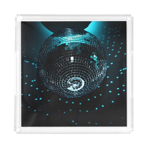 Disco Ball Glare Nightclub Background Acrylic Tray
