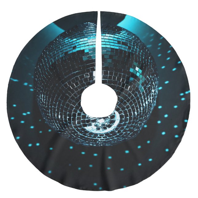 Disco Ball Glare, Nightclub Background. Brushed Polyester Tree Skirt (Front)