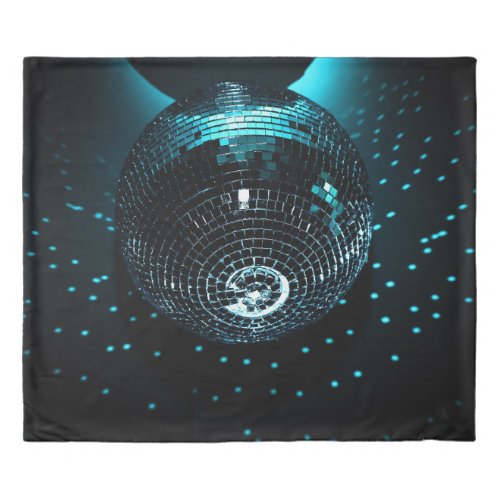 Disco Ball Glare Nightclub Background Duvet Cover