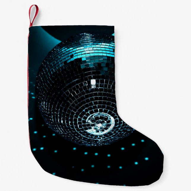 Disco Ball Glare, Nightclub Background. Small Christmas Stocking (Front)