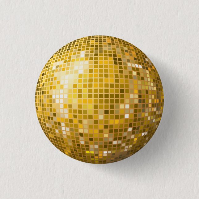 Disco Ball Gold Button (Front)