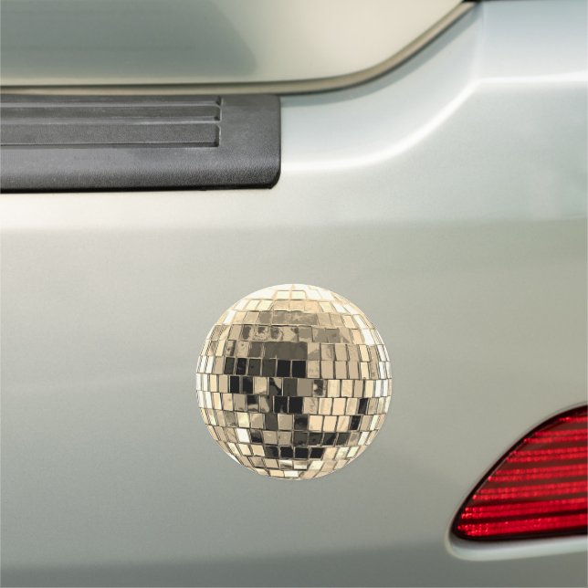 Disco Ball -Gold Car Magnet (In Situ)