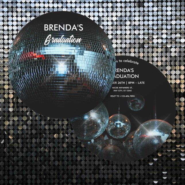 Disco ball graduation invitation (Creator Uploaded)
