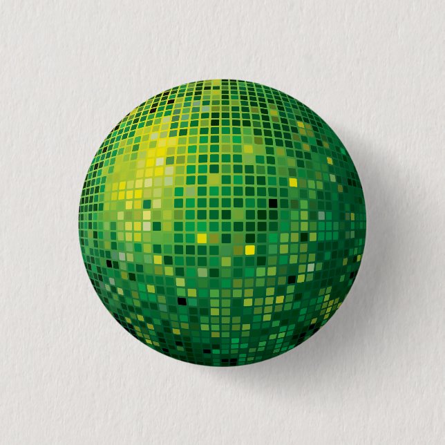 Disco Ball Green Button (Front)