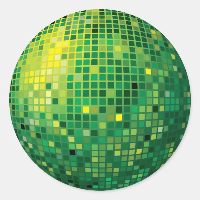 Disco Ball Green Sticker (Front)