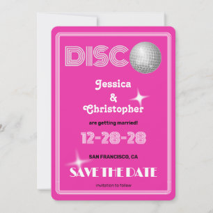 DISCO Ball - Groovy Magenta Save The Date