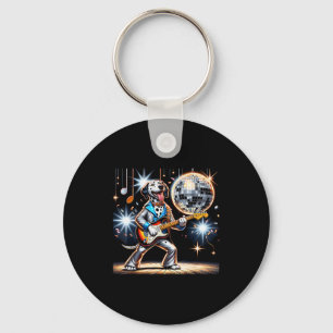 Disco Ball Guitar Dalmatian Dog Men Women Kids  Keychain