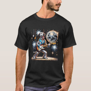 Disco Ball Guitar Dalmatian Dog Men Women Kids T-Shirt