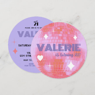 Disco Ball Happy Birthday Invitation