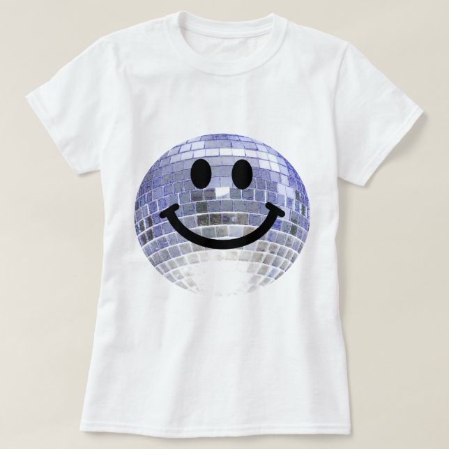 Disco Ball Happy Face T-Shirt (Design Front)