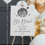 Disco Ball Let's Disco Birthday Party Welcome Sign<br><div class="desc">This is a Silver Disco Ball Let's Disco Birthday Party Welcome Sign!</div>