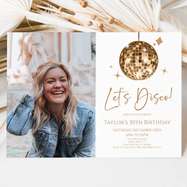 Lets Disco Light Ball Custom 20th Birthday Backdrop