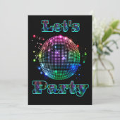 Disco Ball Let's Party Custom Invitation | Zazzle