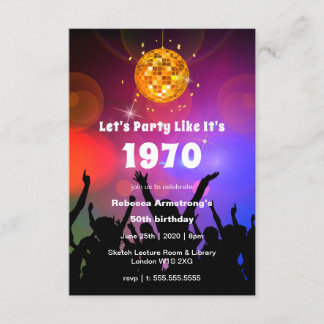 Disco Ball | Let's Party Like It's | Birthday Invitation