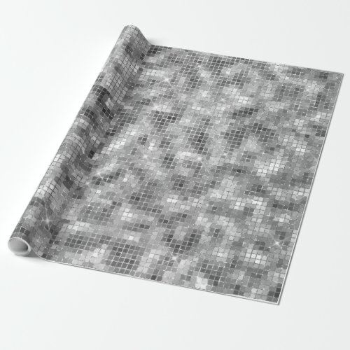 Disco Ball Light Silver Look Wrapping Paper