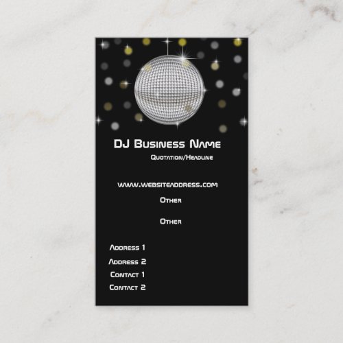 Disco Ball &amp; Lights Business Card