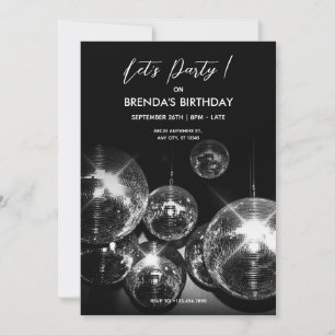 Disco ball Ligts Let's Dance Party Invitation