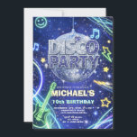 Disco Ball Neon Space Kids Birthday Party Invite<br><div class="desc">Turn up the fun with this bold and energetic Disco Party Birthday Invitation,  featuring a shimmering disco ball,  neon music accents,  and a vibrant space-inspired background. Designed to make birthdays feel exciting and unforgettable,  this invitation is perfect for kids who love music,  lights,  and a high-energy party vibe.</div>