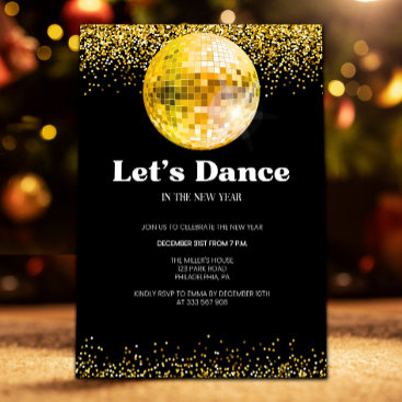 Disco Ball New Year's Eve Party Invitation