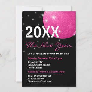 Disco Ball New Years Invitations