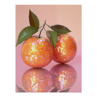 Disco Ball Oranges Wall print