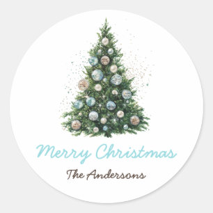 Disco Ball Ornament Christmas Tree Custom Holiday Classic Round Sticker