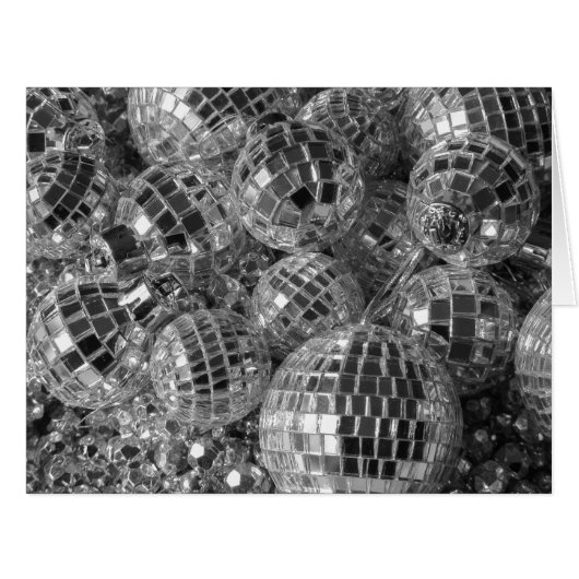 Disco Ball Ornaments Black and White Photo Holiday (Front Horizontal)