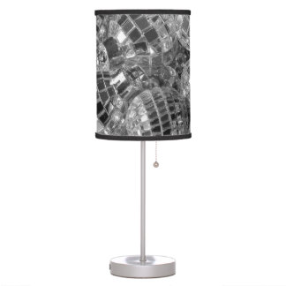 Disco Ball Ornaments Glam Black and White Photo Table Lamp