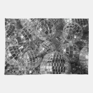 Disco Ball Ornaments Glam Black and White Photo Towel