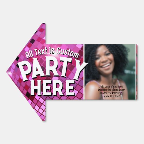 Disco ball Party Sign Add photo Graduation Shower