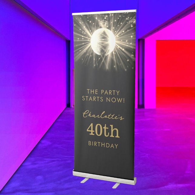 Disco Ball Party Starts Now Birthday Party Banner (Disco Ball Party Starts Now Birthday Party Banner)