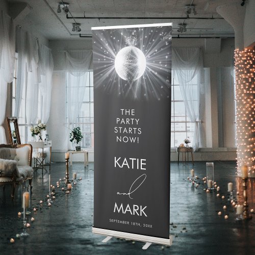 Disco Ball Party Starts Now Wedding Welcome Sign