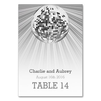 Disco Ball Party Table Card