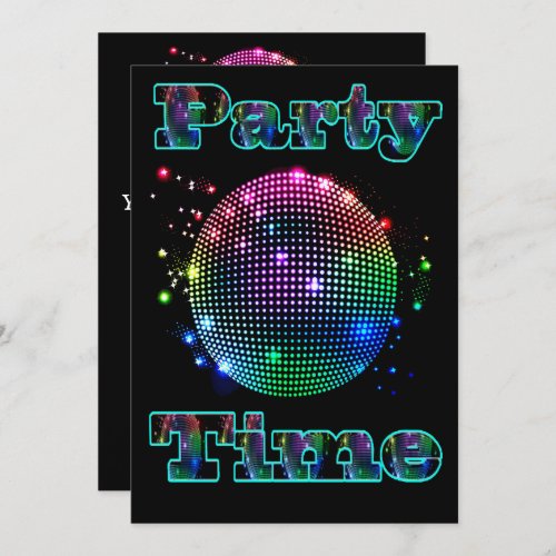 Disco Ball Party Time Custom Invitation