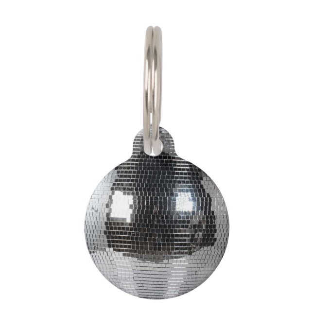 disco ball pet ID tag (Front)