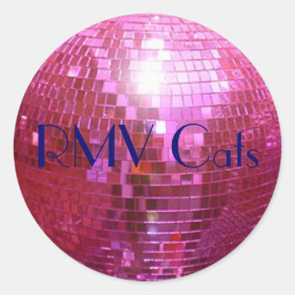 disco ball pink, RMV Cats Classic Round Sticker