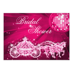 Disco Ball, Princess Coach & Horses Bridal Shower Card